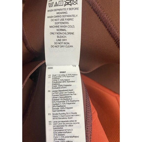 Brooks 32DD/E Dare Zip Front Run 2.0 Run Raisin Ice Blue Copper Molded Sports Br - Picture 8 of 10